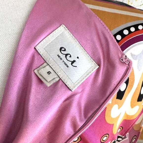 Vintage Nordstrom ECI New York Silk Paisley Dress Size 6 - Picture 3 of 5